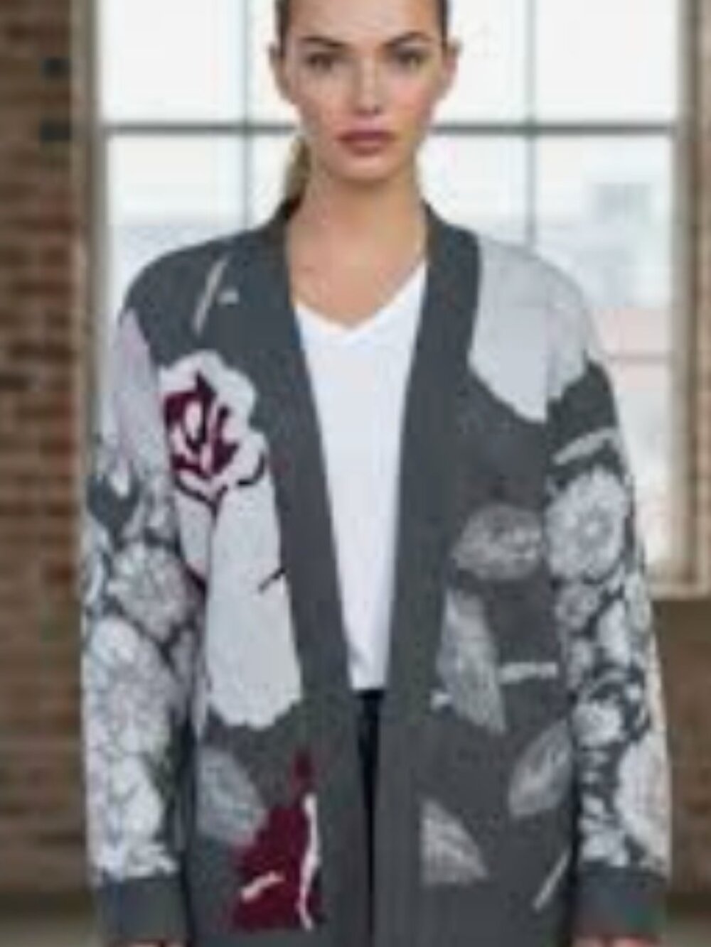 Rachel Zoe Chunky Floral Cardigan Size Small